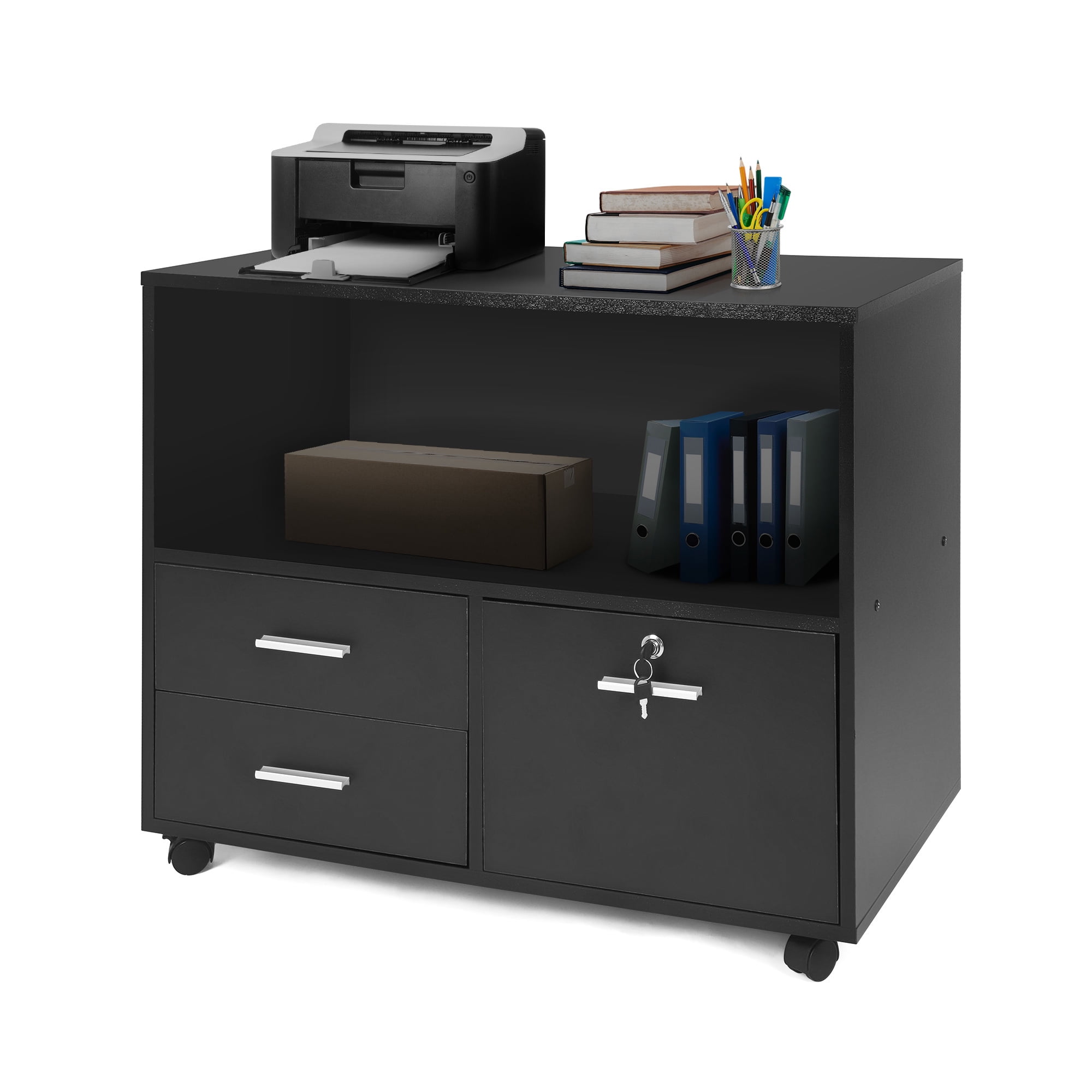 Karmas Product Wood File with Lock 3 Drawer Large Mobile