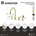 thumbnail image 4 of Kingston Brass GS2798GLBS Georgian Double-Handle 4-Hole Widespread Kitchen Faucet with Brass Sprayer in Brushed Nickel, 4 of 5