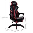 thumbnail image 2 of Ergonomic Racing Gaming Chair - Red & Black Mesh Computer Chair with Footrest, Adjustable Height, 25.5" Swivel Office Chair for Home & Gaming, 2 of 7