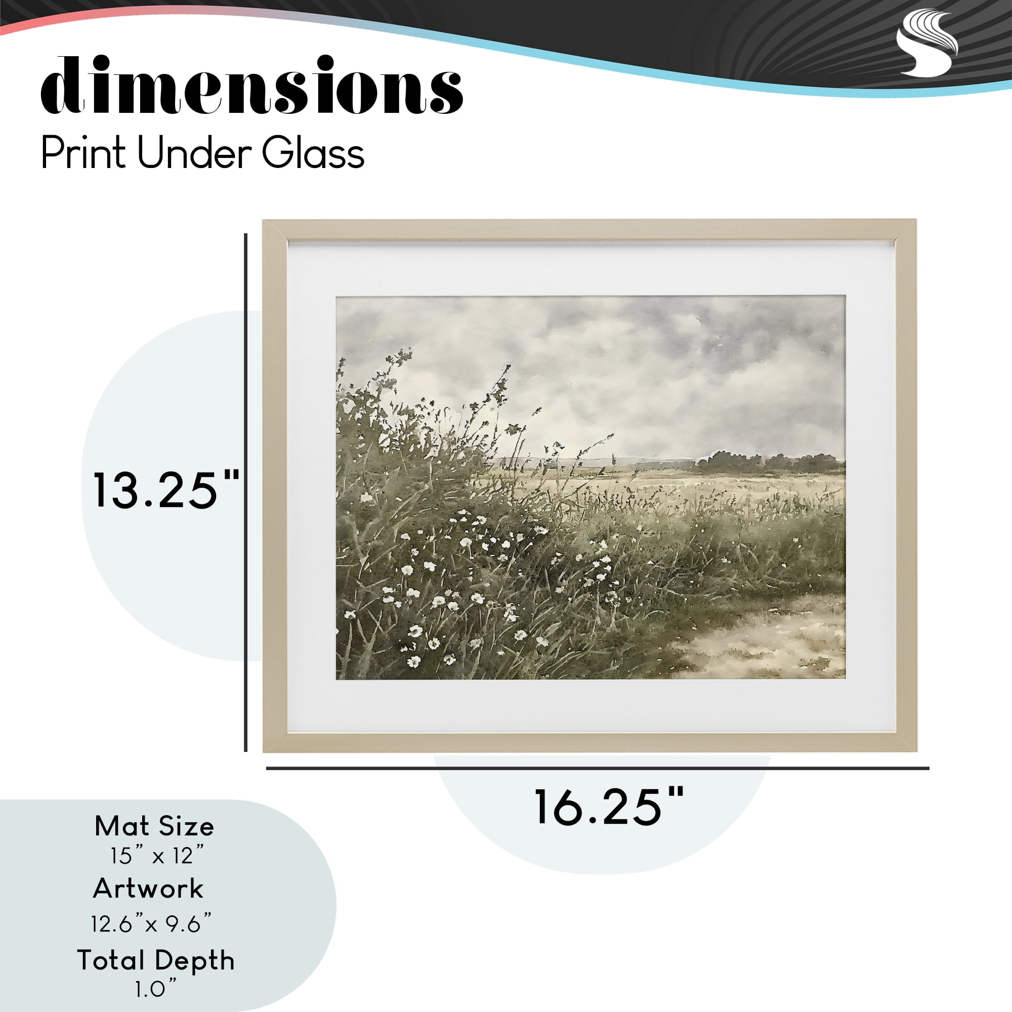 Stupell Industries Soft Meadow Landscape at Dusk Birch Framed Print Under Glass, design by Riley B