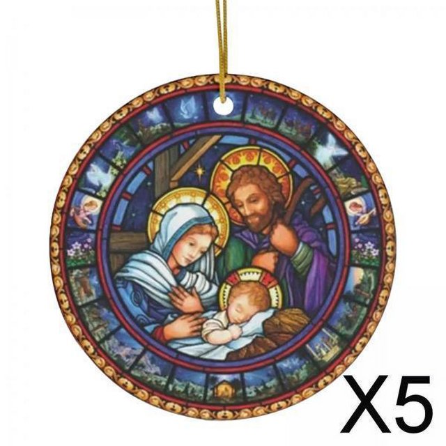 5x Colgantes de Escena de Natividad, Adornos Navideños de Natividad, Centro de Mesa, Adornos Colgantes de de Navidad Acrílicos para Sala de Estar Y 5 piezas