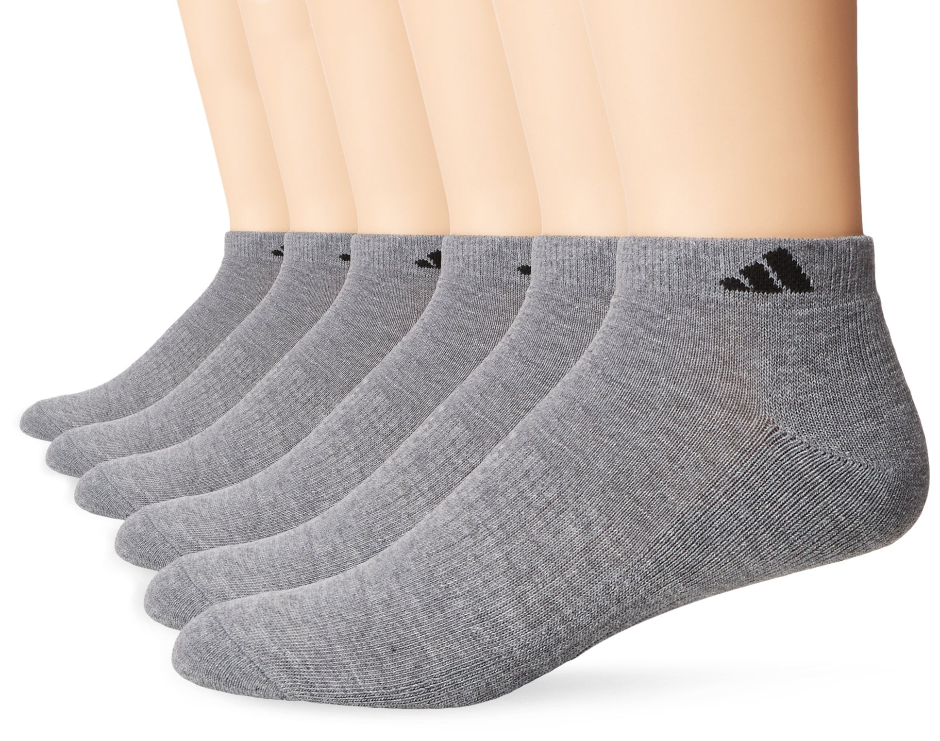 adidas Men's Athletic Cushioned Low Cut Socks (6-Pair), Heather Grey ...