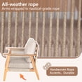 thumbnail image 5 of Christopher Knight Home Outdoor 4-Piece Conversation Set, Wood Frame, Rope Weave Design, Beige Cushions, 5 of 13