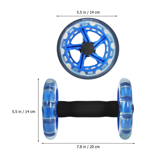 AURARMLET Dual Wheel Ab Roller with Blue Color for Core Muscle Training 1 Pair
