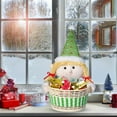 thumbnail image 6 of Beautynvta Christmas Decorations, Christmas Candy Baskets Round Woven Gift Baskets Candy Bowls with Xmas Doll Decoration, Holiday Table Decoration, Christmas Gifts, Green, 6 of 6