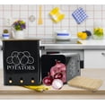 thumbnail image 4 of Juego de 2 latas de cocina para guardar verduras para patatas, cebolla, con tapa de madera y ajo, larga vida útil, color negro, 4 of 7
