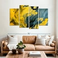 thumbnail image 2 of Elephant Stock Marbled Abstract Wall Art - Horizontal Multi Panel Canvas - Living Room Wall Decor - Abstract Multi Panel - Yellow And Black Decor - 68" x 42", 2 of 8