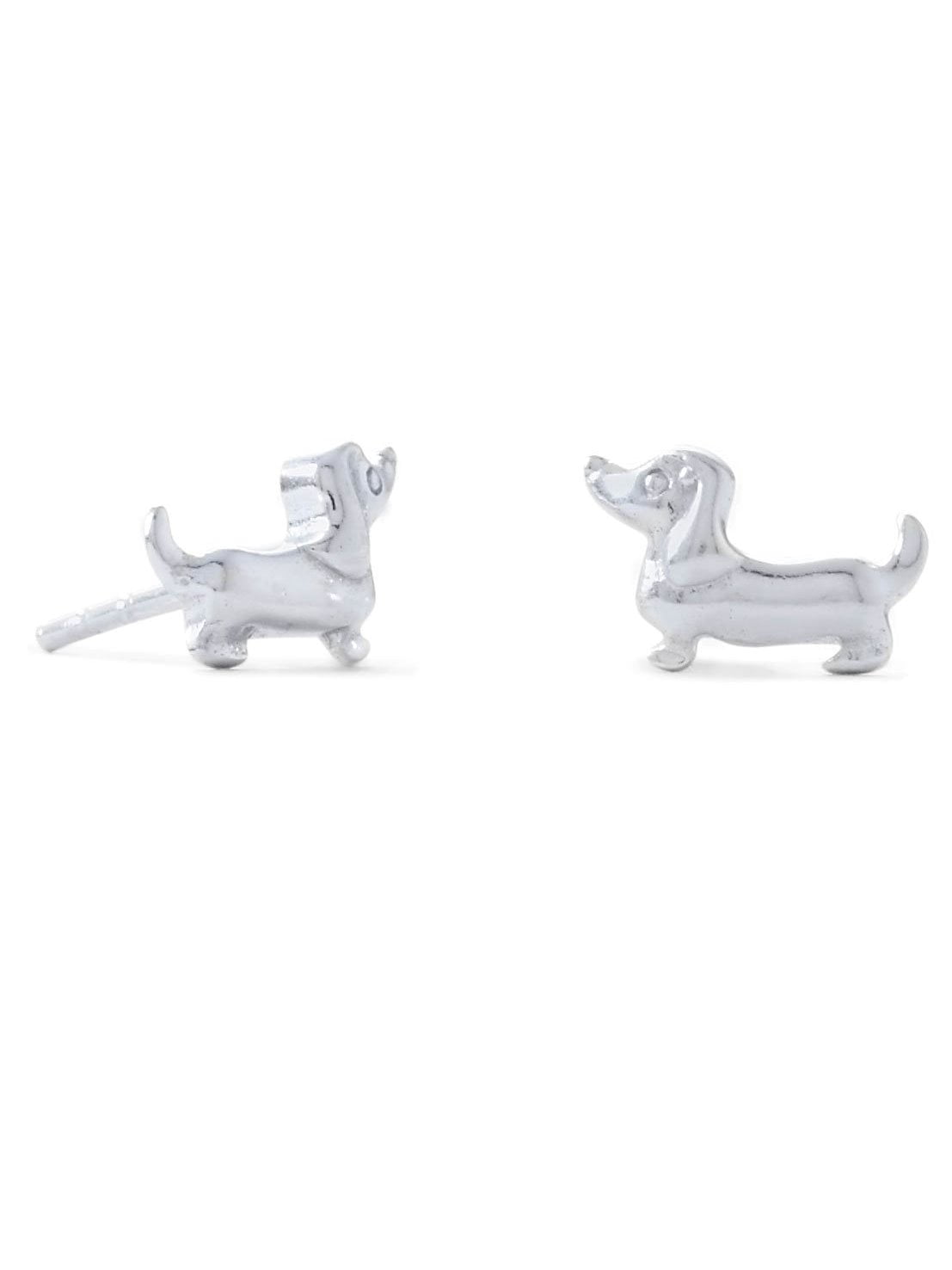 dachshund silver earrings