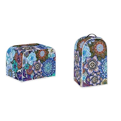 Psesaysky - Fundas para tostador de flores bohemias, a prueba de polvo, lavables, para 4 rebanadas, para mantener limpio y seguro, funda para licuadora suave para electrodomésticos de cocina