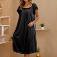 thumbnail image 2 of ZKCCNUK Nightgowns for Women Summer Solid Color Ice Silk Home Dress Nightdress Free Size, 2 of 5