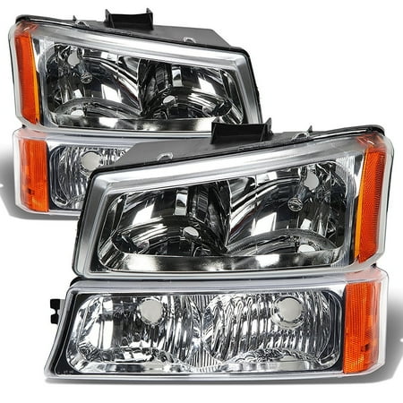 Chevrolet Light Lens - 2003-2006 Chevrolet Silverado Chrome 4-Piece Headlights Set w/Performance Lens GM2502224 and GM2503224