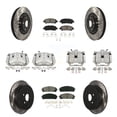 thumbnail image 1 of Transit Auto Front Rear Disc Brake Coated Caliper Drilled Slotted Rotor and Semi-Metallic Pad Kit (10Pc) for Car 2014 Toyota Highlander Hybrid Limited with FULL HYBRID EV-GAS (FHEV) engine KCD-100216S, 1 of 11