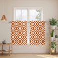 thumbnail image 2 of Orange White Geometric Kitchen Curtains 45 Inch Length, Modern Abstract Art Tiers Curtains for Bathroom Bedroom Cafe, Light Filtering Small Window Treatment Short Tiered Drapes 2 Panels 42"Wx45"L, 2 of 8