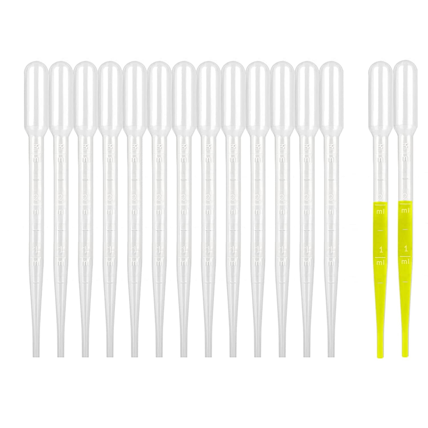 1/3/5/7/10ml Disposable Plastic Transfer Pipettes, Calibrated Dropper Suitable for Science Laboratory, DIY Art