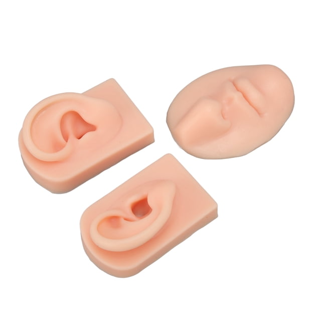 Oreja Falsa, Modelo 3d de Nariz y Boca Kit de Perforación Partes Falsas del Cuerpo Modelo de Oreja de Silicona Accesorios de Exhibicio de Simulació para Práctica