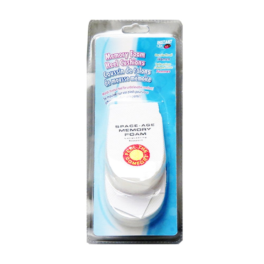 Instant Aid Memory Foam Heel Cushions For Women Pack of 3 By Purest Walmart