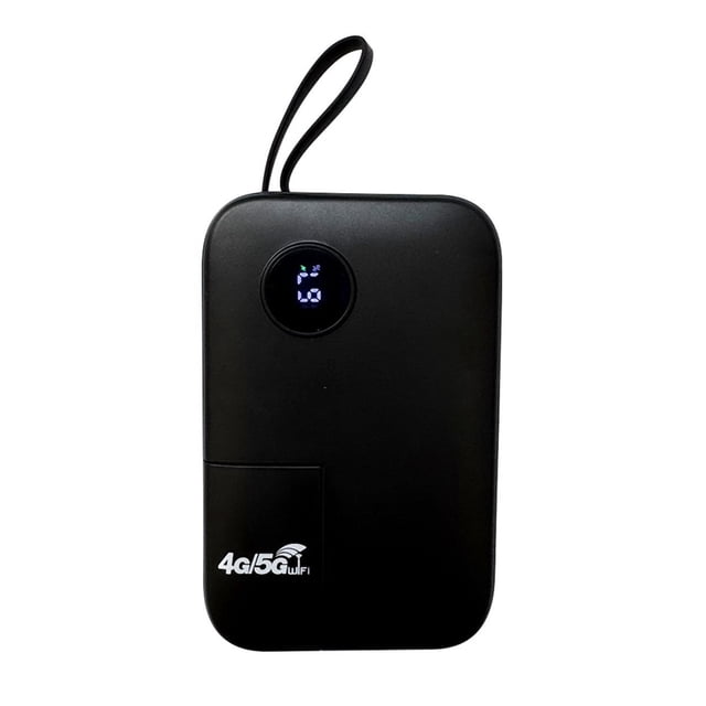 Enrutador WiFi 4G LTE de 150 Mbps, Enrutador Inalámbrico 4G, Batería de 10 000 MA, Punto de Acceso WiFi Portátil de Bolsillo con Ranura para Tarjeta SIM, Color Negro.