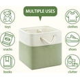thumbnail image 4 of 11x11 Cube Storage Bins,6 Pack Foldable Fabric Cube Organizer Bins with Rope Handles ,Storage Cubes for Organizing Bedroom, Living Room, Clothes and Toys, Shelves and Closet (White&Green), 4 of 7