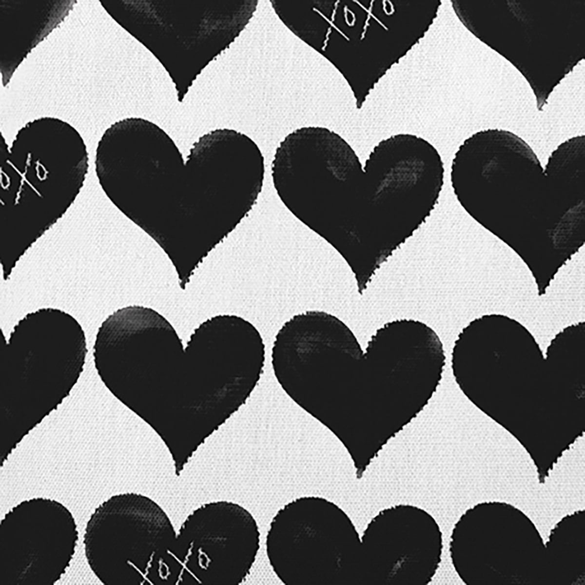16"x16" Simply Daisy Valentines XOXO Colored Hearts Poly Indoor/Outdoor Pillow, Black-White Qty 1