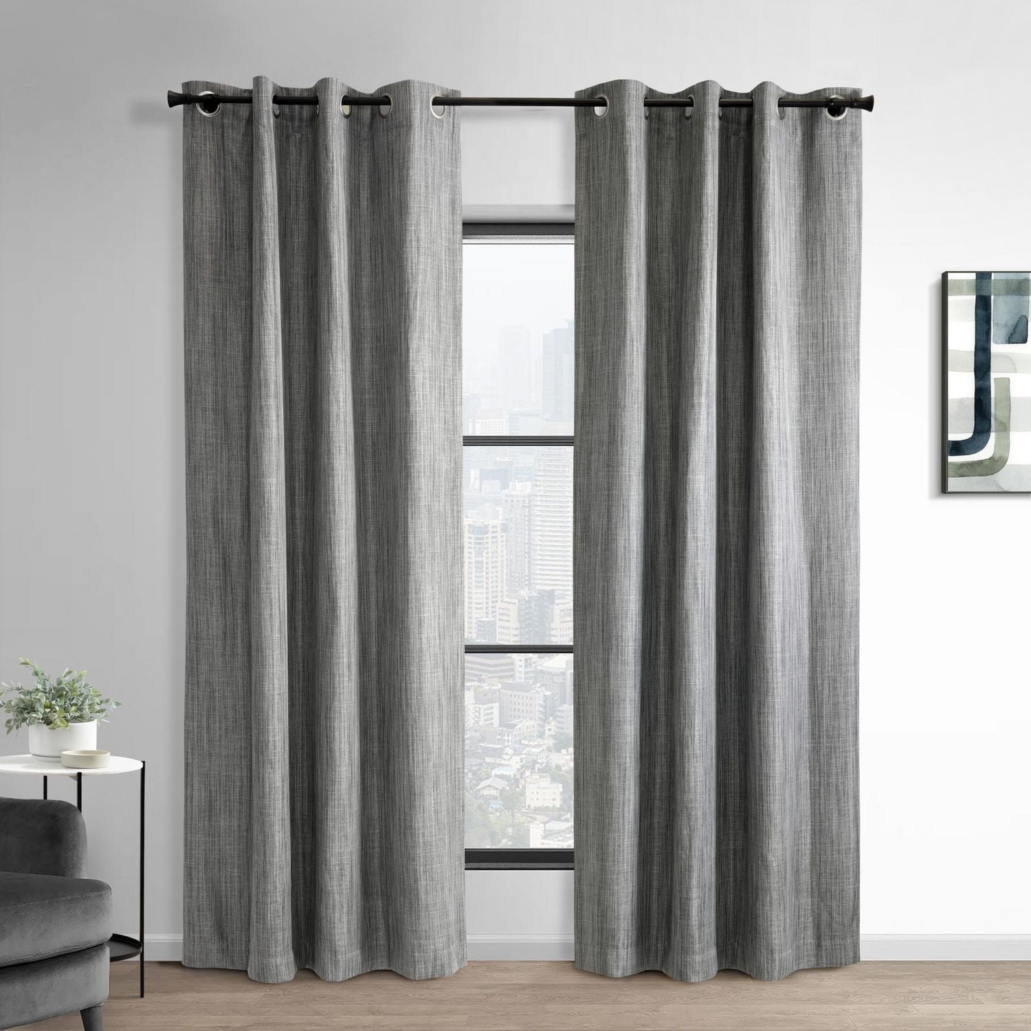 Travis tringle pour rideau occultant à œillets 48" à 86", noir