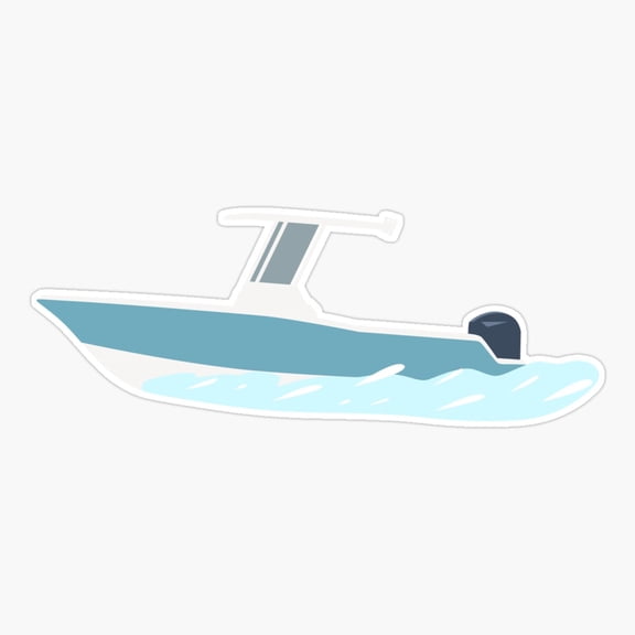 Blue Center Console Boat Sticker