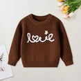 thumbnail image 2 of Kogui Sweater Baby Boys Toddler Baby Girl Boy Knit Football Sweater Long Sleeve Pumpkin Sweasthirt Fall Winter Clothes Football Outfit Size 6 9 Months (Coffee,6-9 Months), 2 of 9