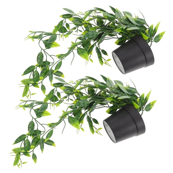 2pcs Artificial Hanging Plants Realistic Faux Potted Plants for Indoor and Outdoor Use Hanging Fake Bonsai Pot Decoration