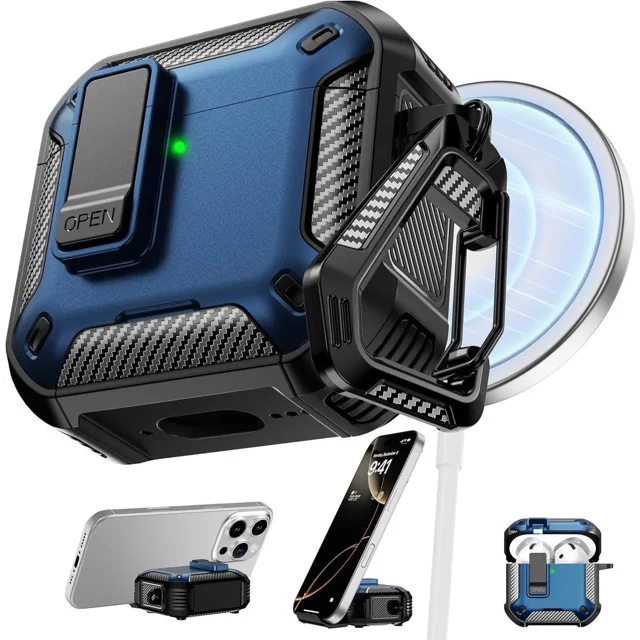 Case for AirPods Pro 3rd Generation with Phone Holder Compatible with Back Magnetic Suction Function Suitable for AirPods Pro 3 Protective Case
