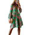 thumbnail image 1 of CNKOO Femmes d'Été Robe à Col en V Manches Évasées Florale Robe de Soirée (Vert XS), 1 of 7