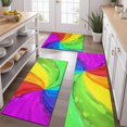 thumbnail image 2 of Rainbow Tie Dye Spiral Pattern Kitchen Rugs Sets Of 3,Kitchen Runner Rugs Non Skid Washable,Decorative Kitchen Floor Mats for Kitchen,Sink,Laundry,17"x30"+ 17"x47" + 17"x59", 2 of 6