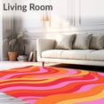 thumbnail image 2 of ODIKA 8'x10' Machine Washable Non-Slip Area Rug, Flowing Wave Artistic Contemporary Design High Traffic Rug with Pad, Pink, 664381, 2 of 8