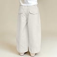 thumbnail image 6 of WPPGONE Little Girls Wide Leg Trousers Lightweight Cotton Loose Fit Baggy Cargo Pants with Pockets Toddler Casual School Fashion Everyday Long Pants, 6 of 6