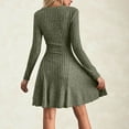 thumbnail image 4 of yillto Womens Sweater Dresses for Fall Knee Length Knit Long Sleeve V Neck A Lined Dress Winter Outfits, 4 of 6
