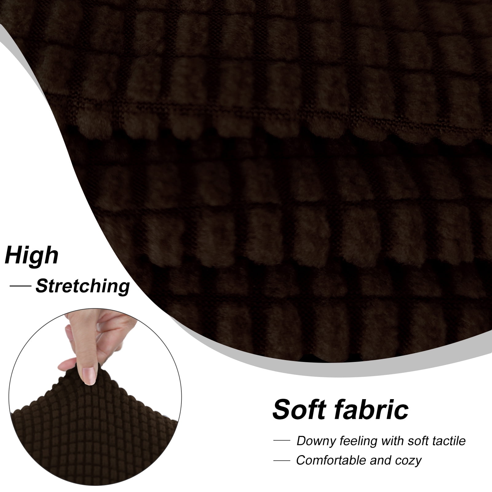 Luxshare Home Stretch Couch Cover for 3 Cushion Furniture Protector Sofa Covers Washable Pet Non Slip cover with Elastic Bottom(Sofa/Chocolate)