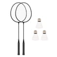 thumbnail image 2 of 2Pcs Badminton Rackets with 3 Nylon Balls Family Training Badminton Racquets Black, 2 of 8