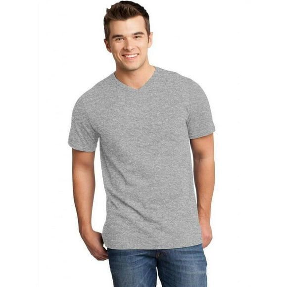 District - Jeune Homme T-Shirt Très Important V-Cou - Gris Clair Bruyère - X-Large