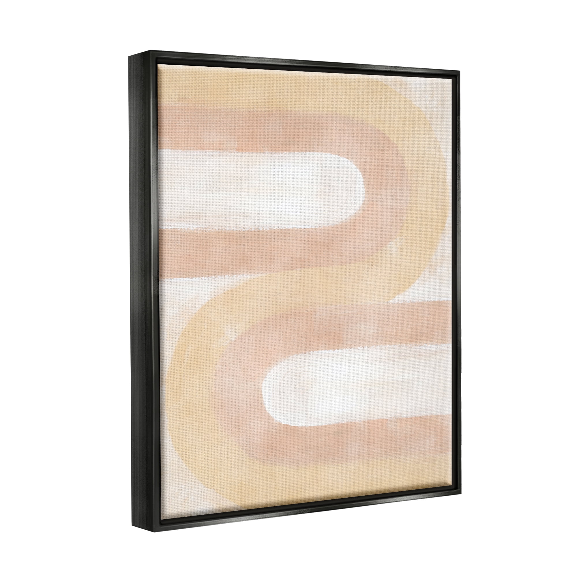 Stupell Industries Wavy Alternating Arches Abstract Painting Black Floater Framed Canvas Art Print Wall Art, 17 x 21