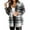 Gray, variant on Hvyesh Women's Flannel Plaid Shacket Long Sleeve Button Down Shirts Jacket Coats Trendy Lapel Neck Warm Coat with Side Pockets