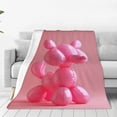 thumbnail image 1 of Fotbe Pink Balloon Puppy Art Manta de Franela Acolchonada con Estampado, Súper Suave y Esponjosa, Extra Grande para Sofá, Cama, Uso Todo el Año-80"x60", 1 of 7