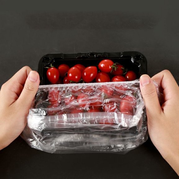 200PCS Disposable Plastic Food Cover Wrap Elastic Food Lids Fresh Keeping Bags Refrigerator fruit food Stretch Dustproof Bowls Cups Cover
