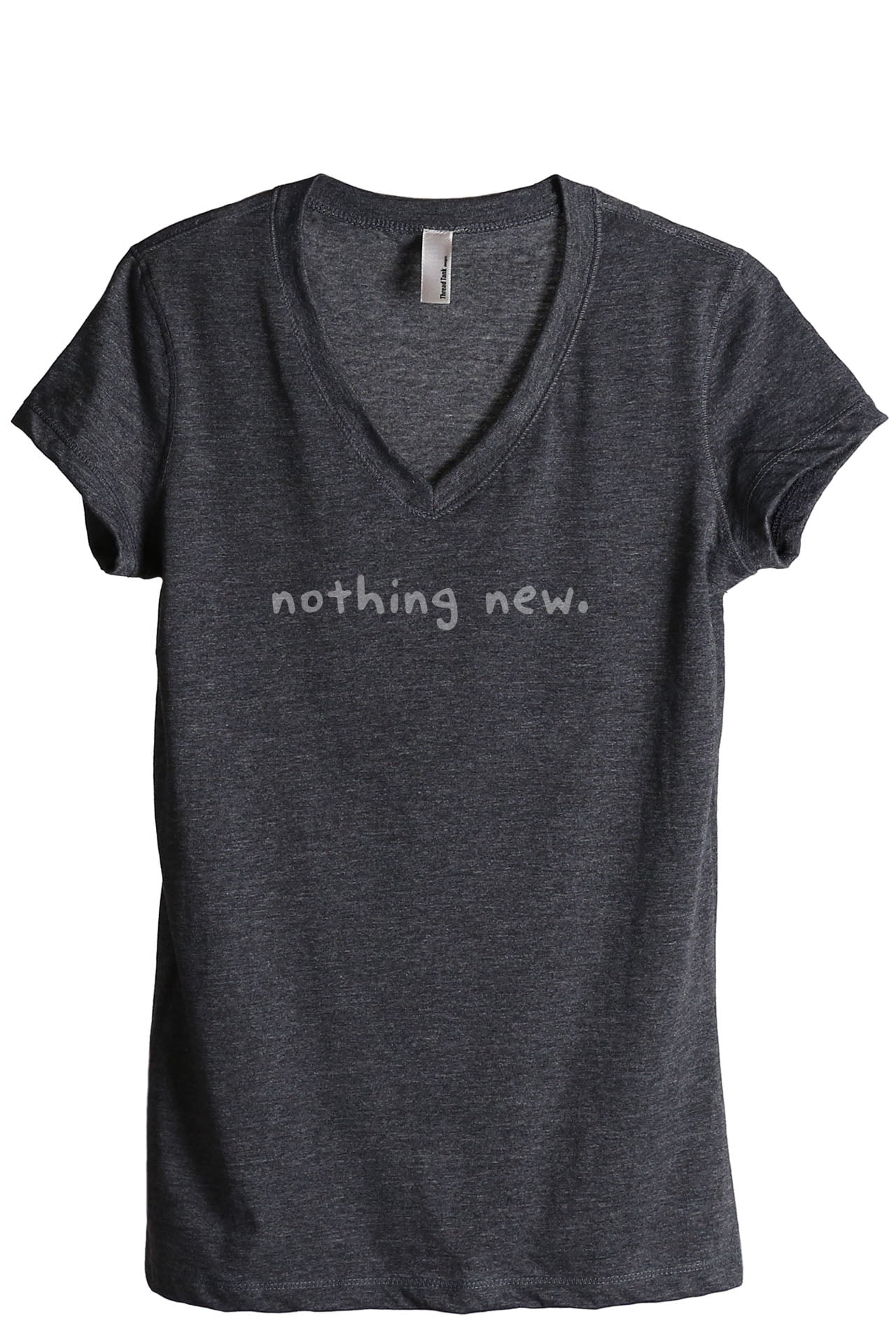 T-Shirt Femme Col V Gris - Coton Organique Et Polyester - Taille Medium - Confort Et Style Au Quotidien