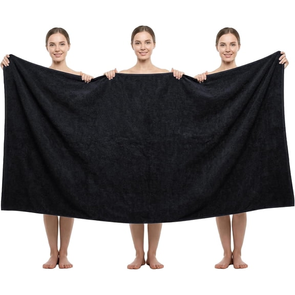 MORAVE Black Pack of 1 Jumbo Bath Sheet, 40 x 80 Inches Oversized Microfiber Bath Towel for Bathroom, Extra Large & Lightweight, Quick-Dry, Super Soft & Highly Absorbent, Perfect to Wrap Yourself In