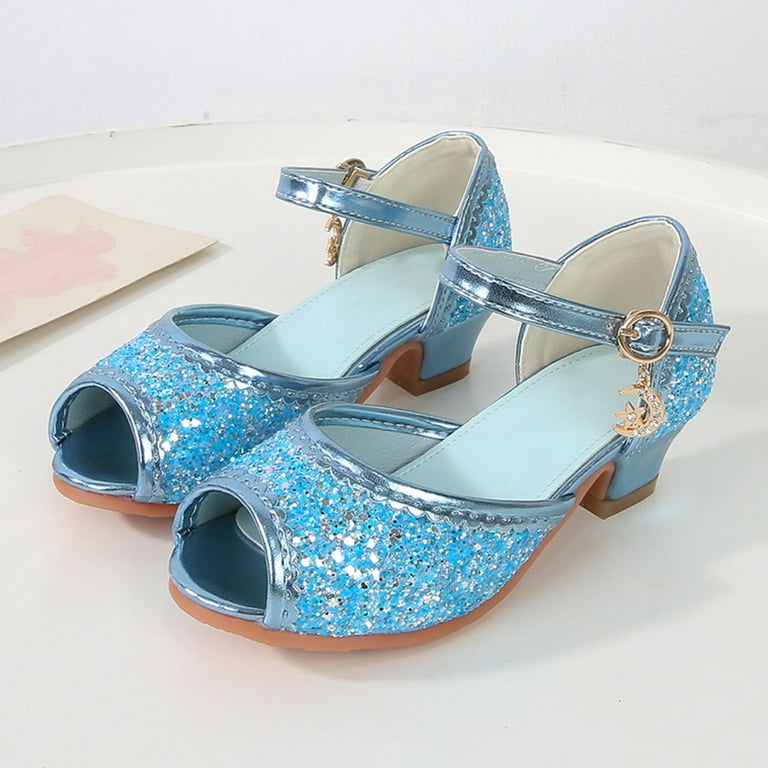 eileial Dress Shoes for Girls Ballerina Low Heel Princess Wedding Party  Dress Pump Shoes for Kids Flower Girls,Blue 3 - Walmart.com