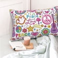 thumbnail image 4 of Zufioo Peace Love and Dove Flower Power Print Double-Sided Throw Pillow Cover, Pillow Protector Home Decor - With Hidden Zipper, Suitable for Bedroom, Living Room, Car Interior-20"x30", 4 of 6