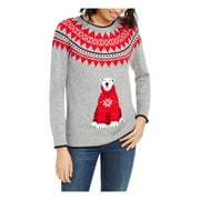 TOMMY HILFIGER Womens Gray Tribal Long Sleeve Crew Neck Sweater Size: XL