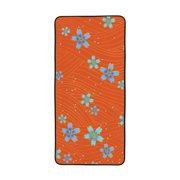 LNWH Bath Towel, Orange Flower Flowers Pattern Absorbent Coral Fleece Bath Towel for Bathroom, Gym, Beach-27x55in
