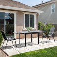 thumbnail image 2 of Outsunny Extendable Dining Table Metal Outdoor Slat Table for 4-6 Person Rectangular Lawn Garden Bistro Patio Table with Aluminum Frame, Black, 2 of 10