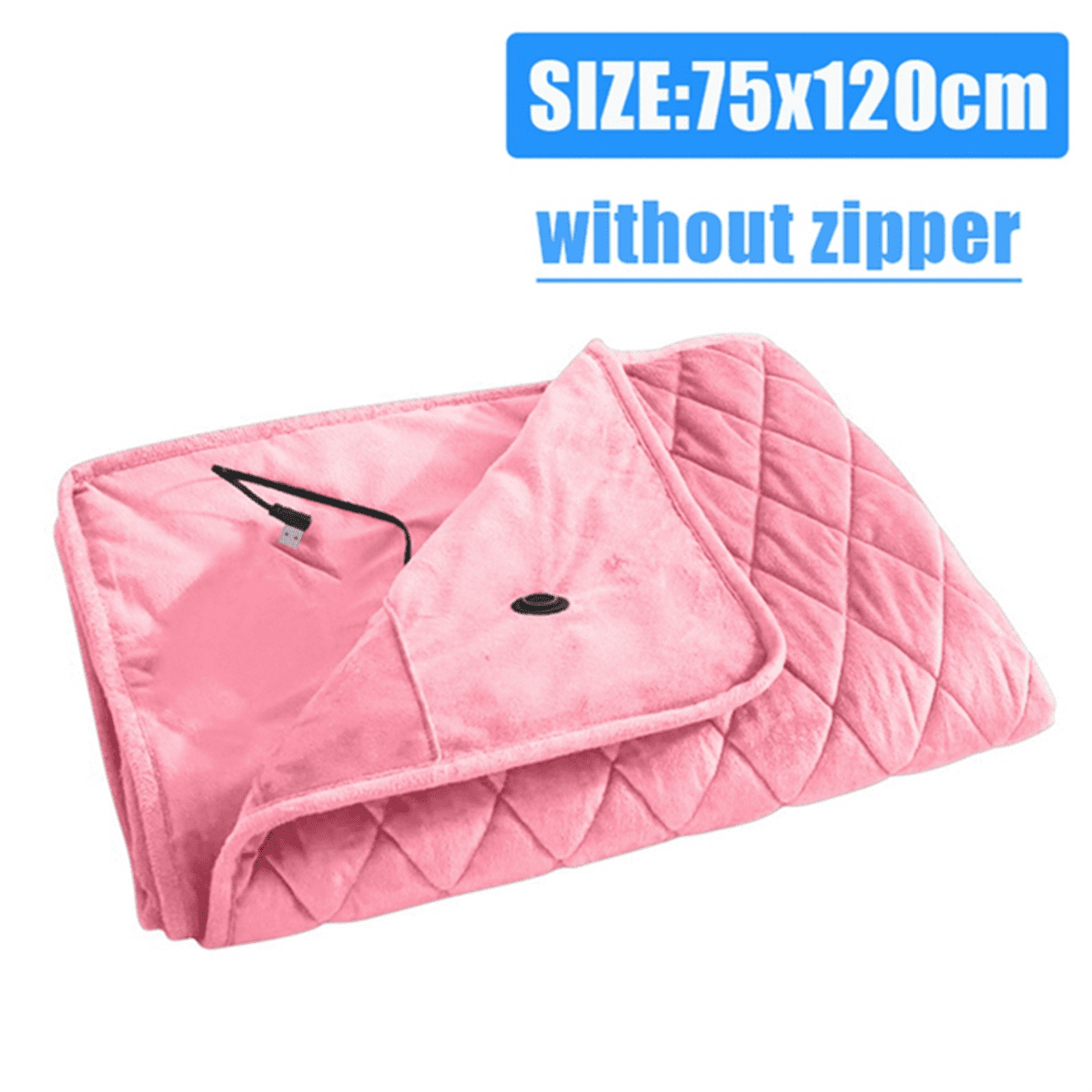 Blanket Powered By Power Bank Winter Bed Warmer USB Heated Blankets Body Thicker Heater Bed Warmer Machine Pink-A