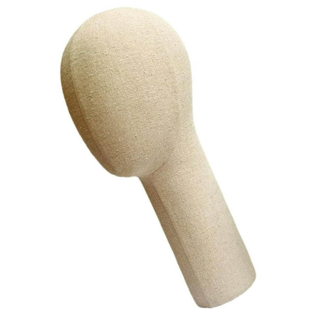 ziyahi Linen Mannequin Head Wig Displaying Stand for Headphone Display Long