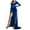 Blue, variant on LYXSSBYX Womens Long Sleeve Dress Hot Sale Clearance Women's Long Wleeve V Neck Temperament Slim High Waist Gloves Retro Dress Dress